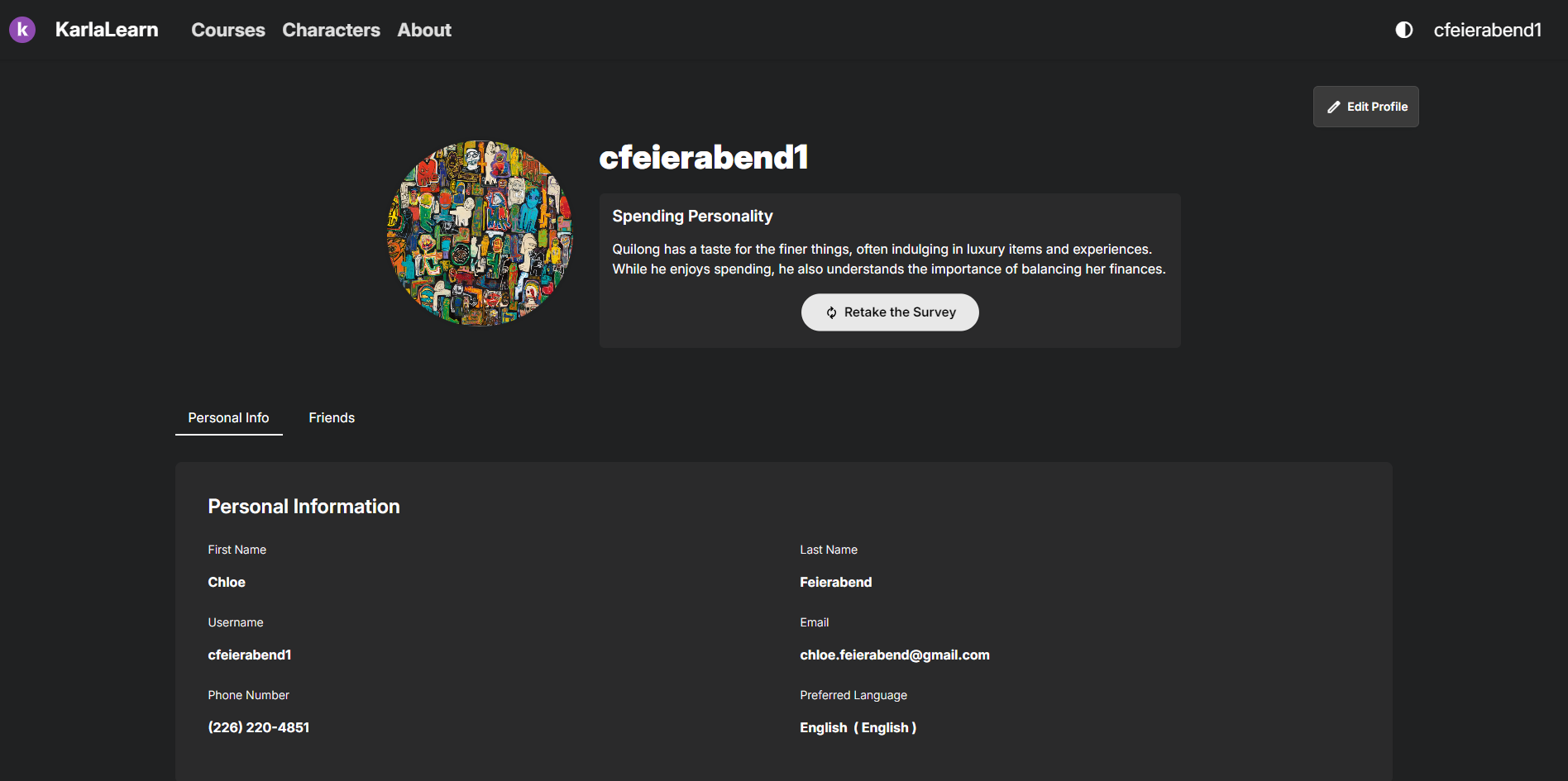 Profile Page